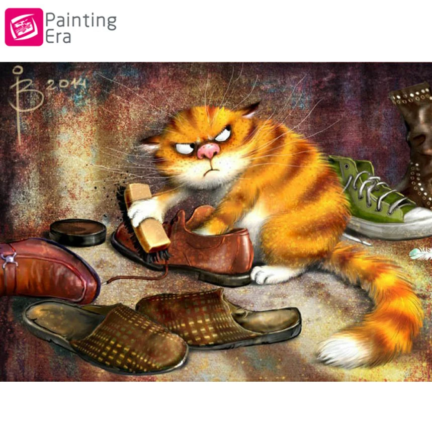 Полный алмазная вышивка животное &quotКошка рабочий&quot 5D живопись крестом 3D