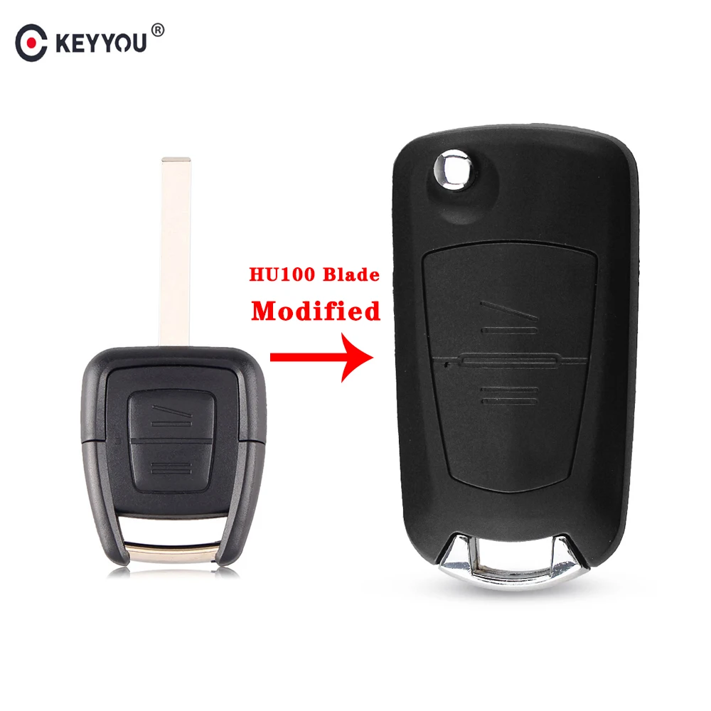 KEYYOU 2 кнопки модифицированный Filp Автомобильный Брелок чехол для OPEL Vauxhall Vectra Zafira