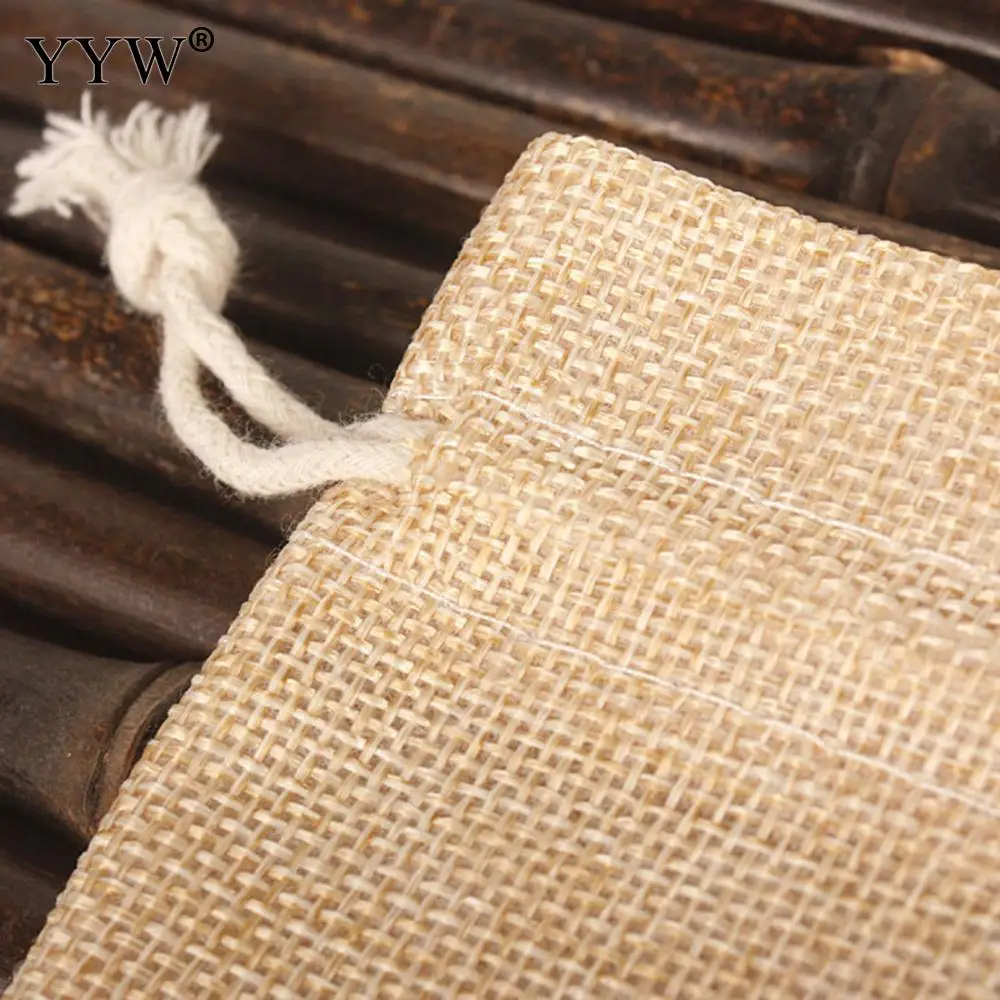 

10pcs 7x9/10x14/13x18/15x20/20x30/22x38cm Drawstring Pouch Christmas Wedding Gift Bag Jewelry Cloth Linen Flax Fabric Packaging
