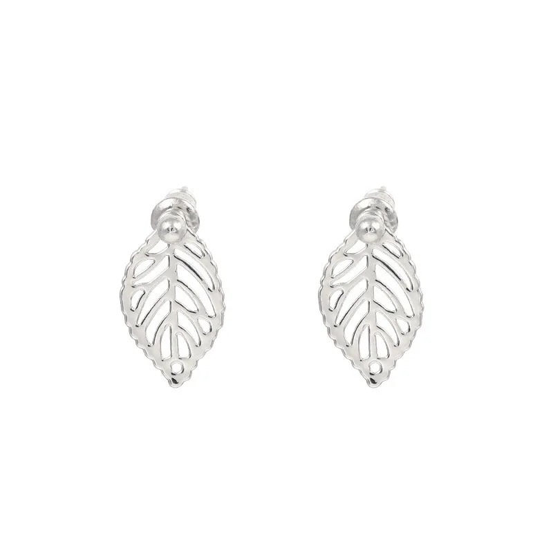 Модные серьги в виде листьев золотого и серебряного цвета для женщин