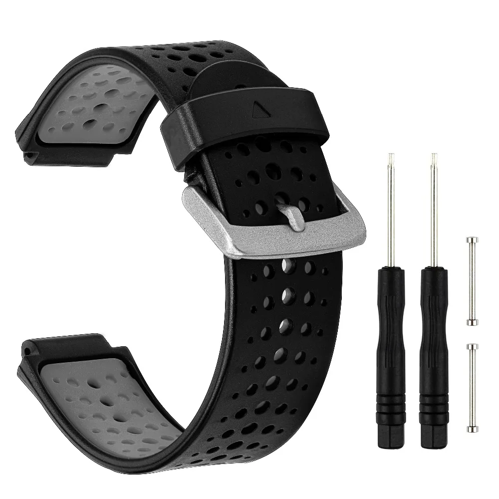 Двухцветный силиконовый резиновый ремешок для наручных часов Garmin Forerunner 235 220 230 620
