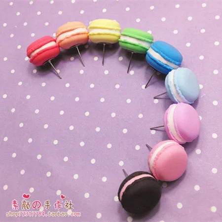 2018 серьги-гвоздики в виде макаронов на молнии с имитацией цвета мороженого