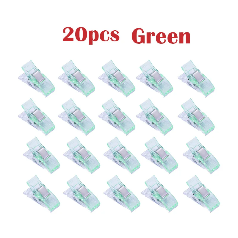20pcs Blue LMDZ 20 шт. пластиковые зажимы для шитья, для шитья, крафта, вязания крючком, безопасные зажимы разных цветов, скрепки для бумаги - Цвет: 20pcs Blue
