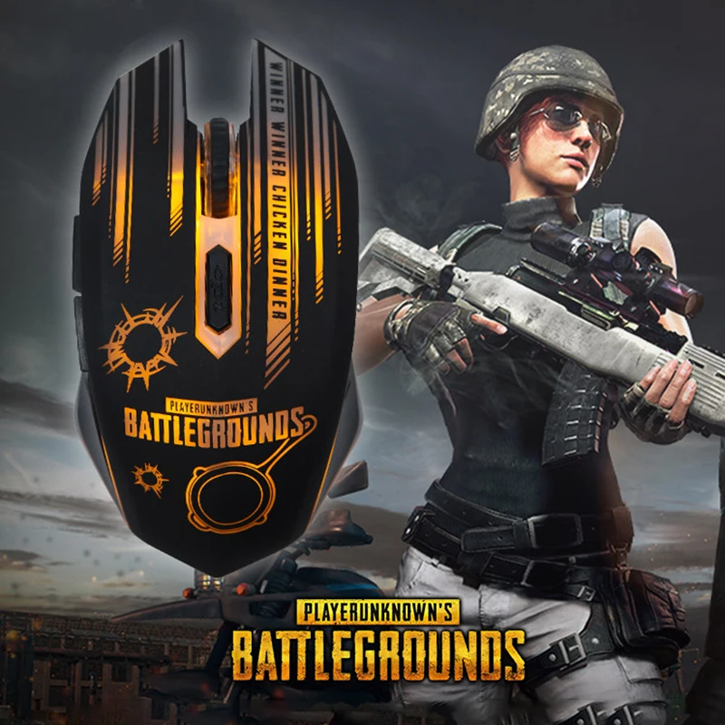 PUBG Проводная игровая мышь 3500 точек/дюйм Регулируемая 6 кнопок кабель USB LED