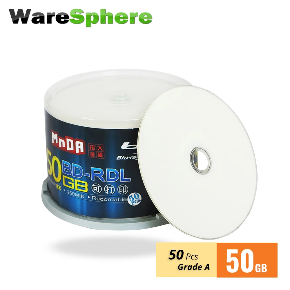 Бесплатная доставка класс A BD R DL 50 GB 6x скорость струйный печати Blu Ray диск