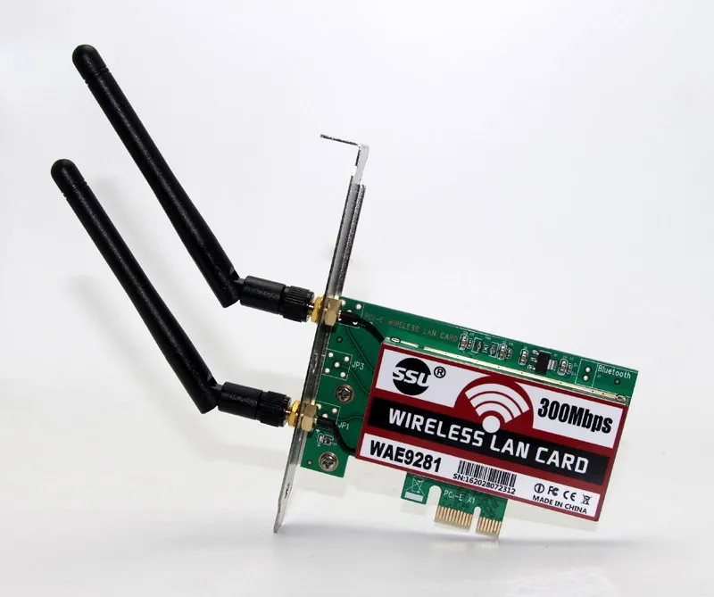 

PCI-Express 300Mbps Wireless WiFi Card Adapter 2 Antennas for Desktop Laptop PC