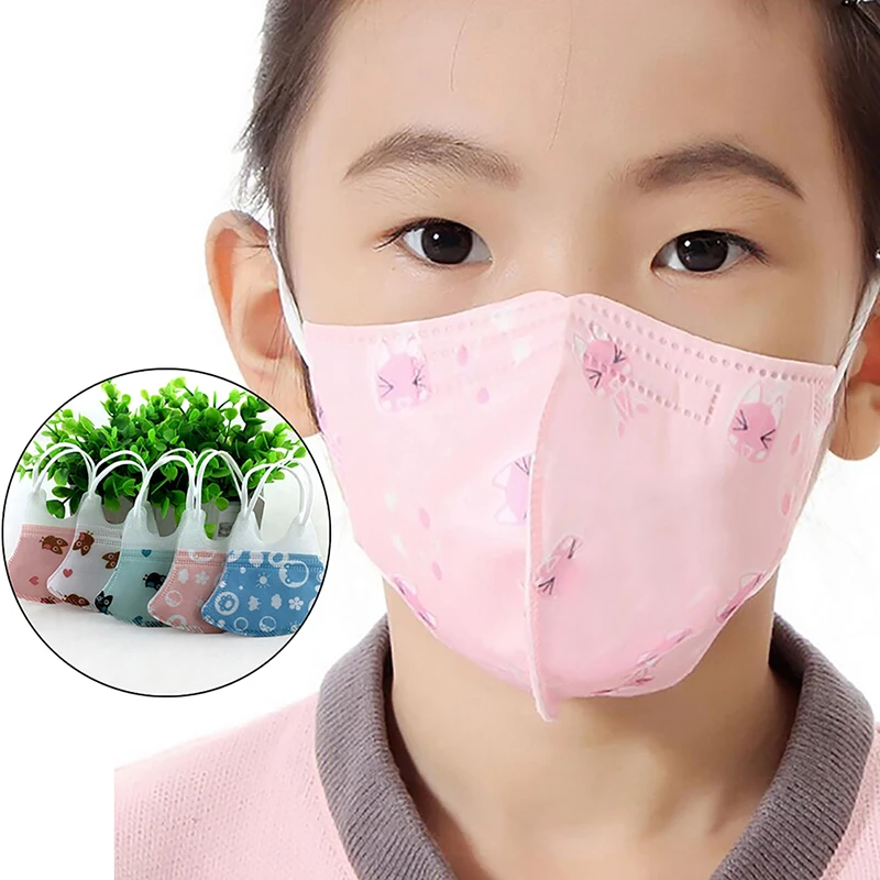 5 шт., для детей, для детей, PM2.5, анти-дымовая маска, фильтр с активированным углем, респиратор, маска для дыхания рта с клапаном, маска для рта с защитой от пыли