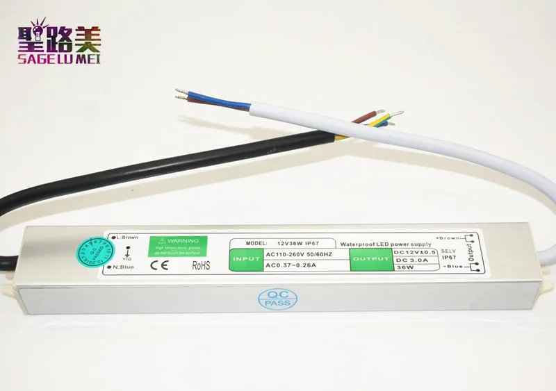 Водонепроницаемый Электронный трансформатор для светодиодной ленты источник