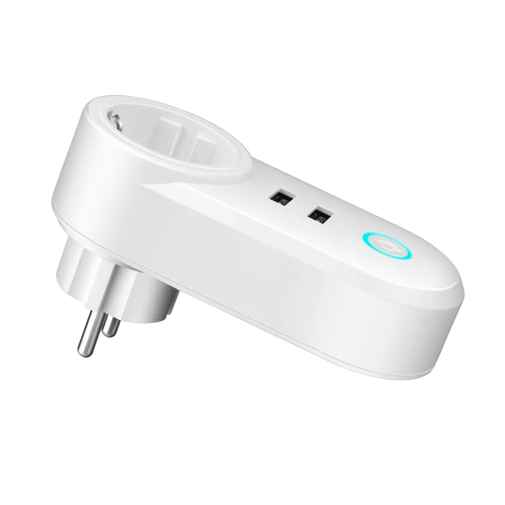Умная вилка Wifi умная розетка для монитора питания двойной USB работает с Google Home Mini