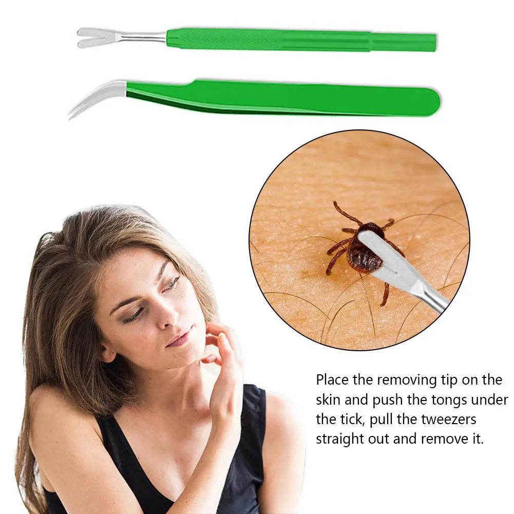 2 шт. инструмента для клещей Нержавеющая сталь Профессиональный блохи Пинцет