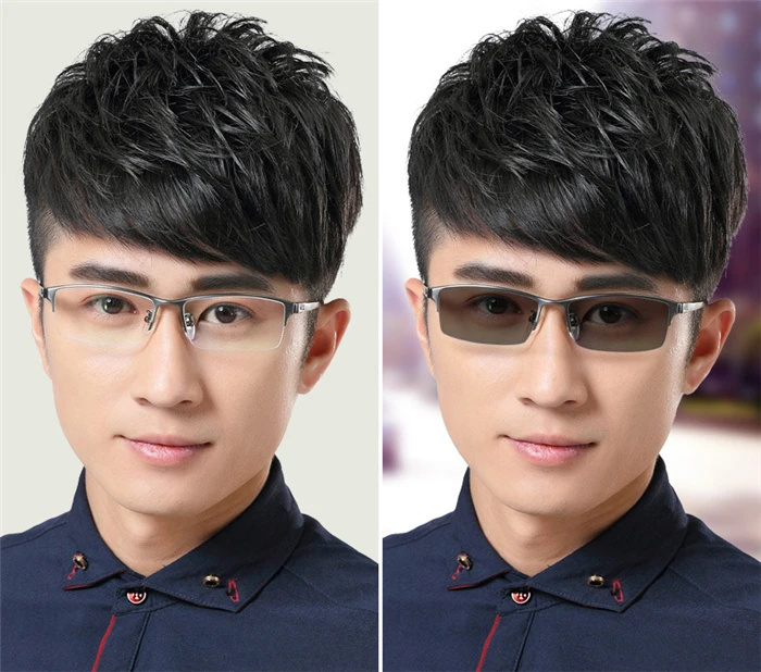 Алюминиево-магниевая полуоправа фотохромные очки по рецепту Хамелеон очки для близорукости с градусами-1,0-1,25-1,5-6,0