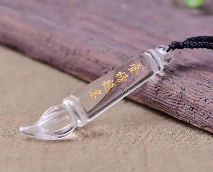 Натуральный белый кристалл Wenchang кулон в виде перьевой ручки чтобы помочь