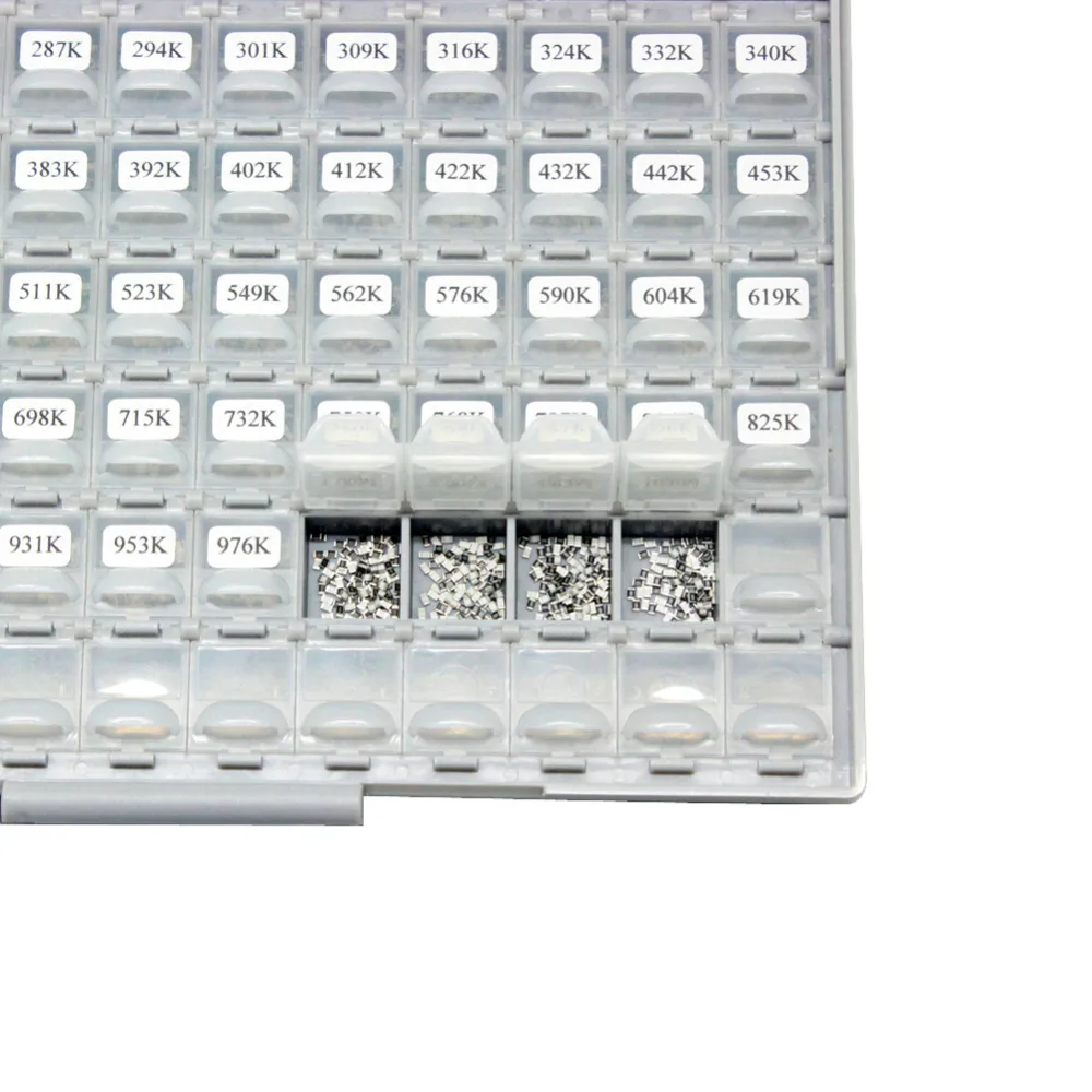 AideTek SMD SMT 0805 1% E96 Резистор Комплект 491 значений 100 шт/значение 4 коробка-все ROHS резистор коробка для хранения пластиковая часть коробка R08E96100