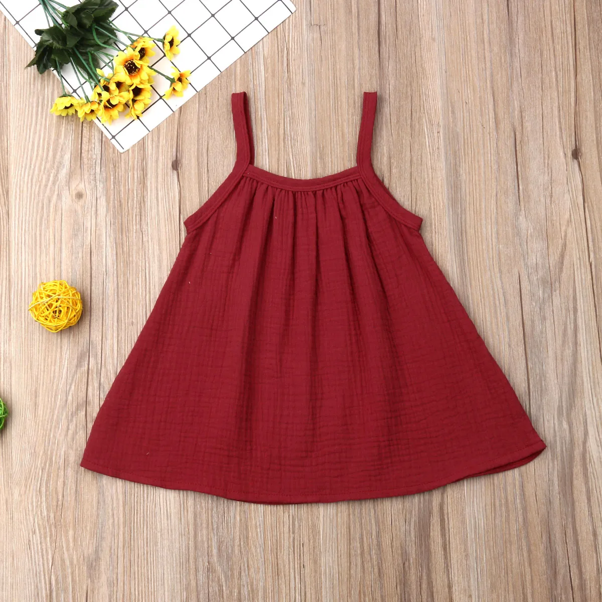 Милое платье для маленьких девочек 6 цветов однотонное повседневное летнее на