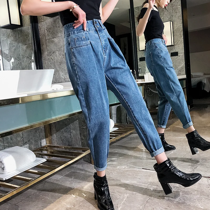 Свободные винтажные джинсы-шаровары женские джинсы для женщин в стиле бойфренд с