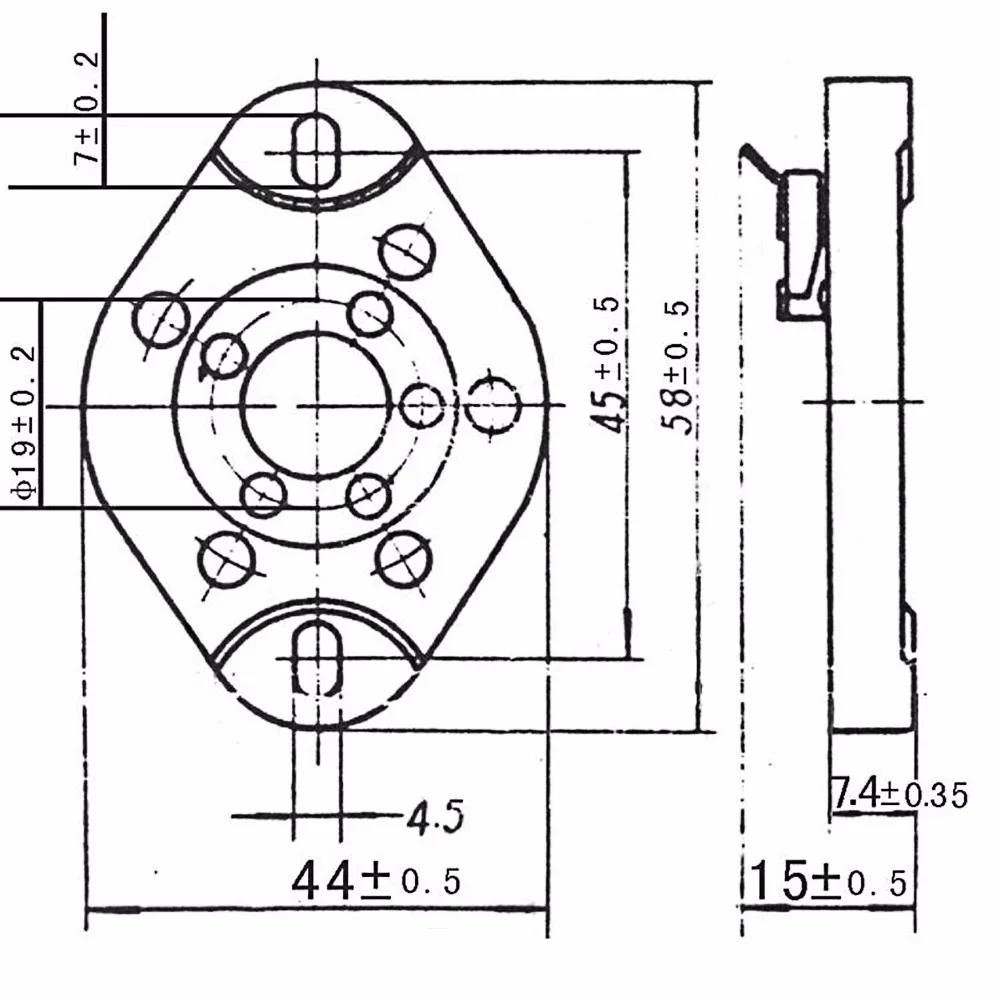

PAPRI 1PCS 807 FU-7 24 27 FD422 WE272A WE311A Vacuum Tube Ceramic U5A Gold Plated 5Pin Tube Socket Chassis Mount