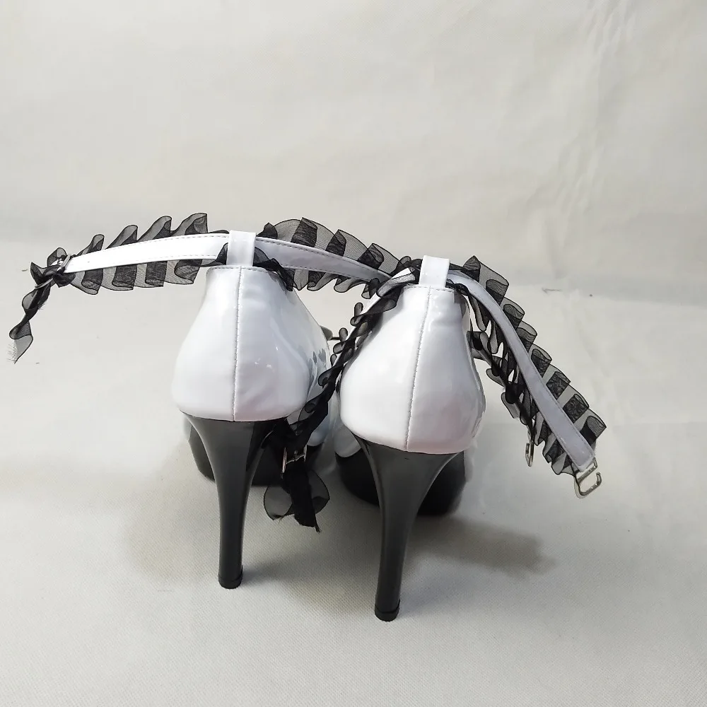 Водонепроницаемые туфли из искусственной кожи на высоком каблуке 13 см с