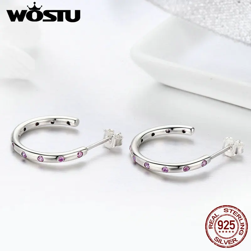WOSTU, 3 цвета, 925 пробы, серебряные стекируемые капельки, серьги-гвоздики "Звёзды" для женщин, S925 серебряные ювелирные изделия, подарок CQE317