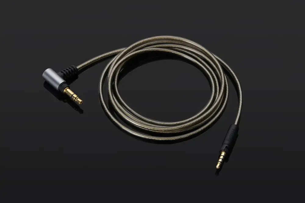 Новая замена обновления серебряный аудио кабель для Sennheise HD 4.30i HD 4,30G 4.40BT 4,50 BTNC 400S Наушники-3 цвета - Цвет: Right angle Silver