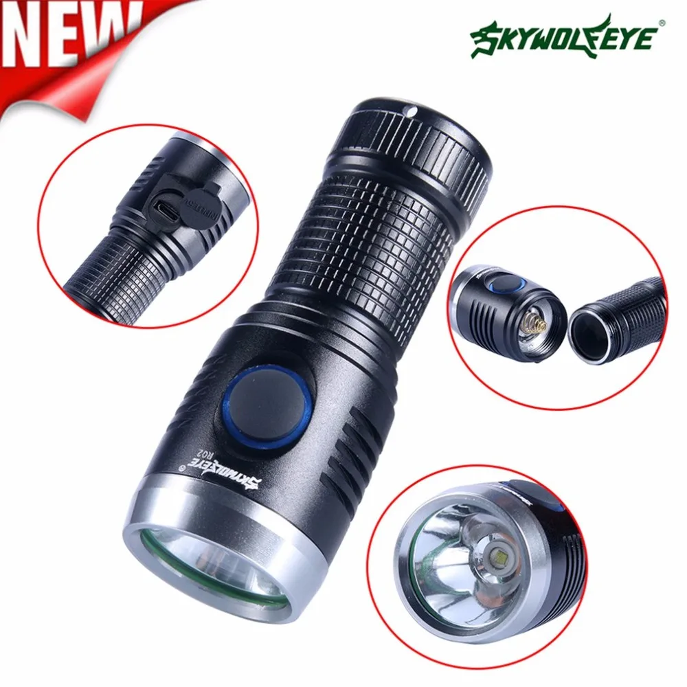 R02 Телескопический фонарик портативный мощный практичный тактический