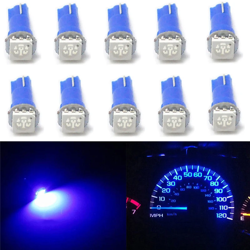 L 10 шт./лот T5 70 73 74 12 В 1SMD светодиодный синий клиновый светильник для приборной