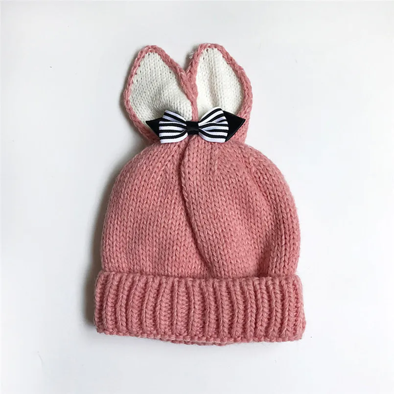 Baby Hats For Girls Boy Knitted Rabbit Ears Newborn Winter Warm Hat Cotton Cap Kids czapki dla dzieci #4S20 | Детская одежда и