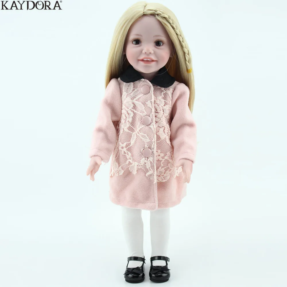 KAYDORA модная Кукла для девочек Мягкая силиконовая 18 дюймов зимняя теплая блонд