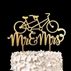 Персонализированные Mr  Mrs тандемный велосипед свадебный торт Топпер уникальный Keepsake свадебный торт Топпер юбилей Свадебная вечеринка Декор