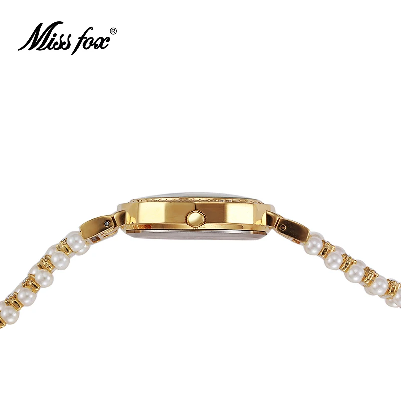 Женские кварцевые часы Miss Fox золотистые с бриллиантами подарок для женщин |