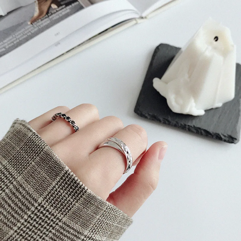 100% стерлингового серебра 925 пробы двойное кольцо круги для женщин bijoux femme можное