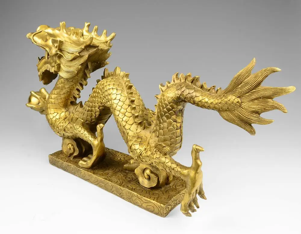 Бронза украшения с драконом фэн шуй мебель для дома офис медные поделки