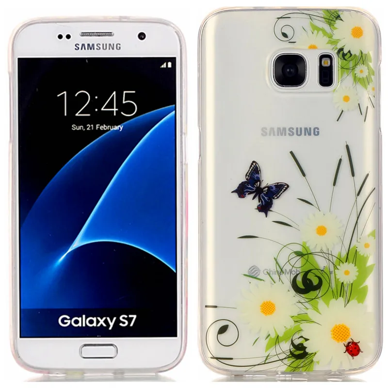 Для samsung S 7 G930f силиконовый чехол Цветной прозрачный мягкий ТПУ для задней крышки