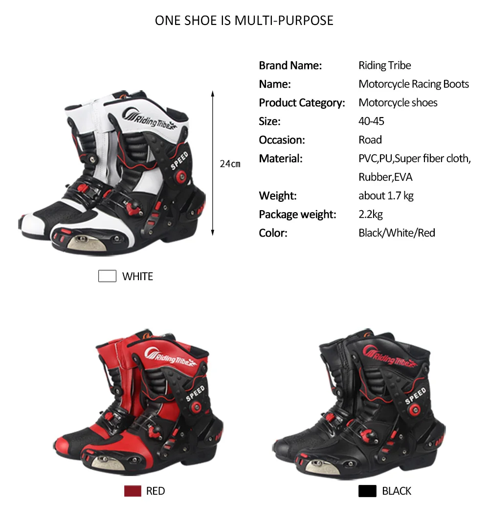 Riding Tribe из микрофибры мотоботы на нескользящей подошве для предупреждения столкновений носимых гонка на мотобайке обувь ботинки для мотокросса A010