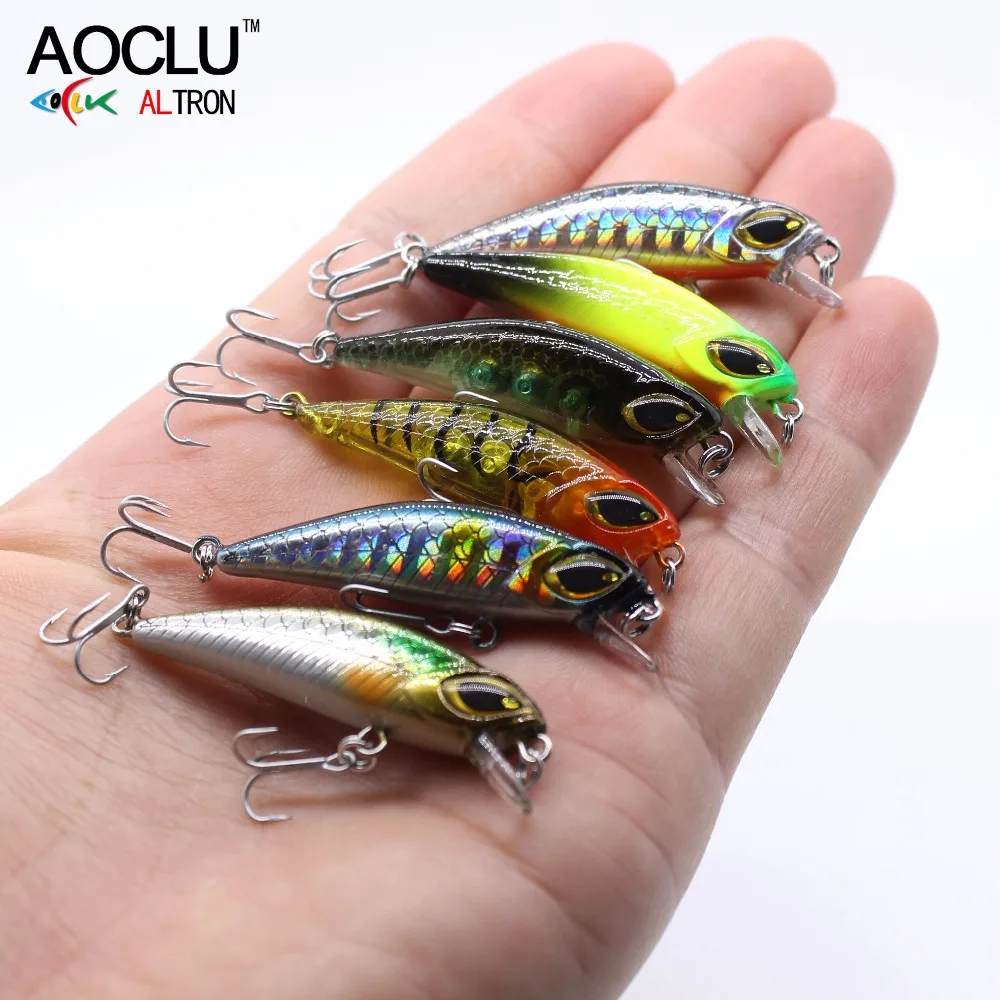 AOCLU 6 шт/лот воблеры Джеркбейт цветов 4 5 см 3 0 г жесткая Приманка Minnow Crank рыболовные