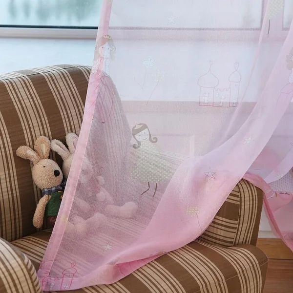 pink tulle Дети шторы s розовый принцесса обувь для девочек штора с мультипликационными мотивами детей гостиная спальня окна жалюзи Cortinas - Цвет: pink tulle