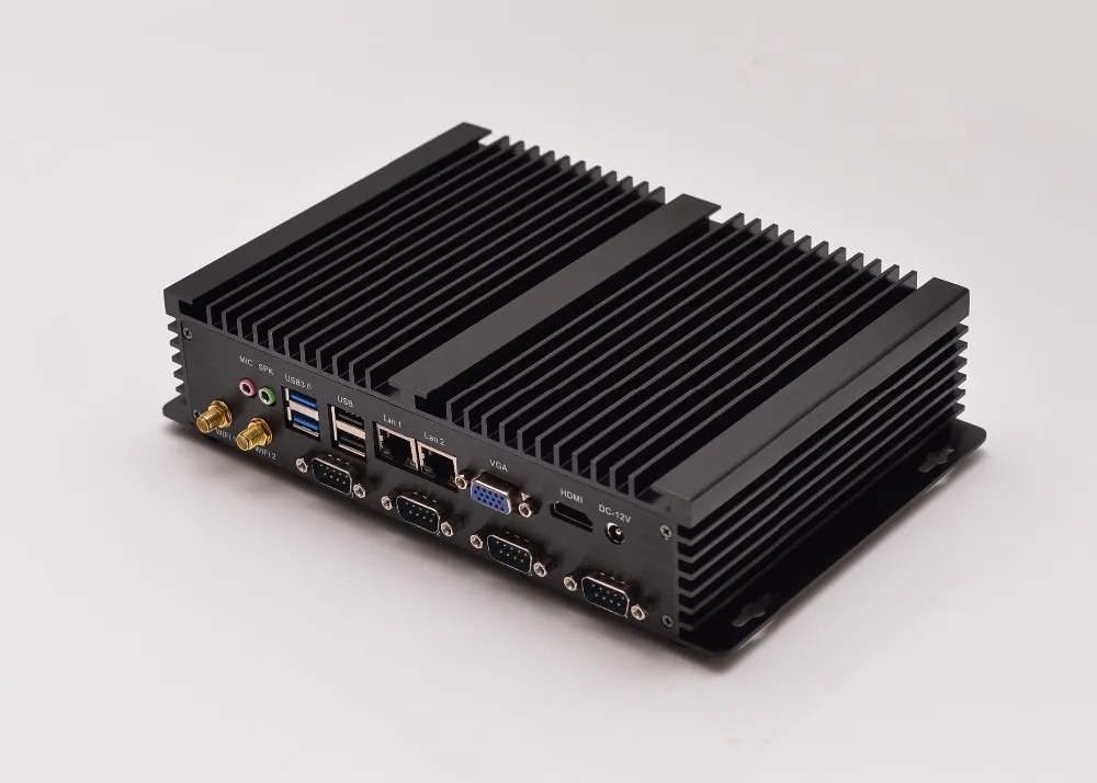 Мини компьютер Eglobal безвентиляторный мини ПК Windows10 Celeron 1007U 1 5 ГГц два ядра 2 * lan 4 RS232