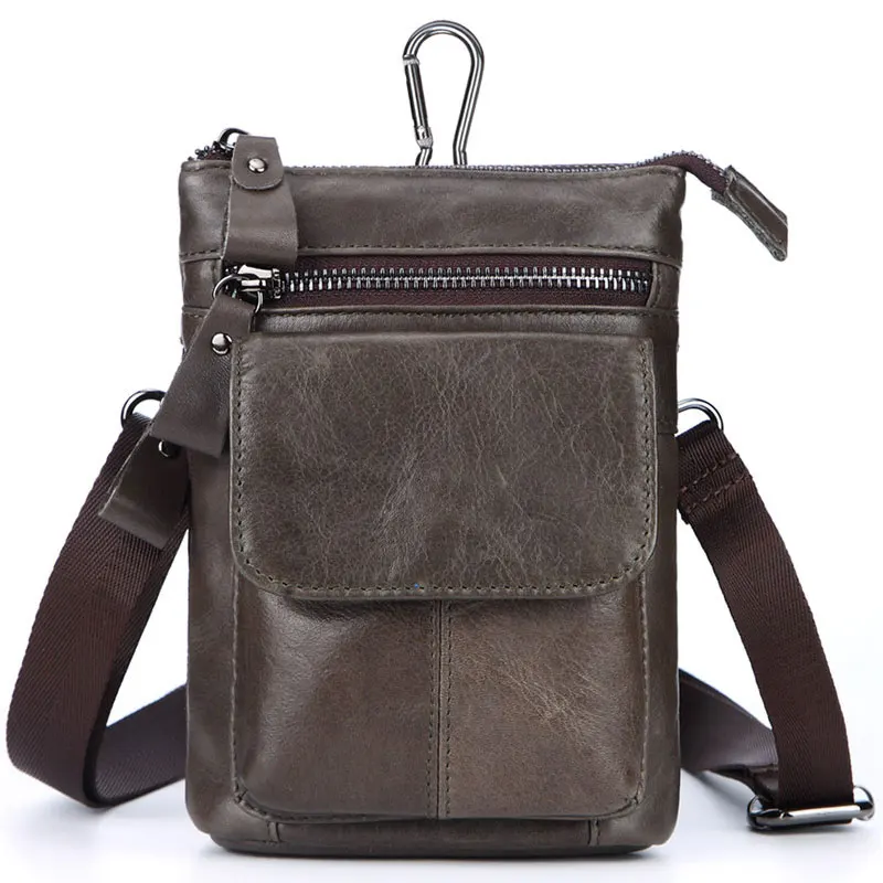 C8123 gray COWATHER Топ Корова Натуральная кожа сумки на пояс для мужчин сумки через плечо Винтаж поясная сумка Хип бум пакет M8123 - Цвет: C8123 gray