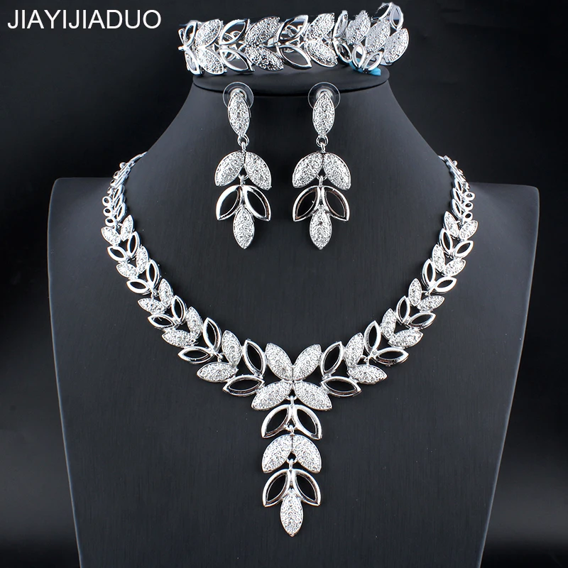 Комплект из колье серёг браслета и кольца 4 шт.|wedding jewelry sets|bracelet ring setset for women |