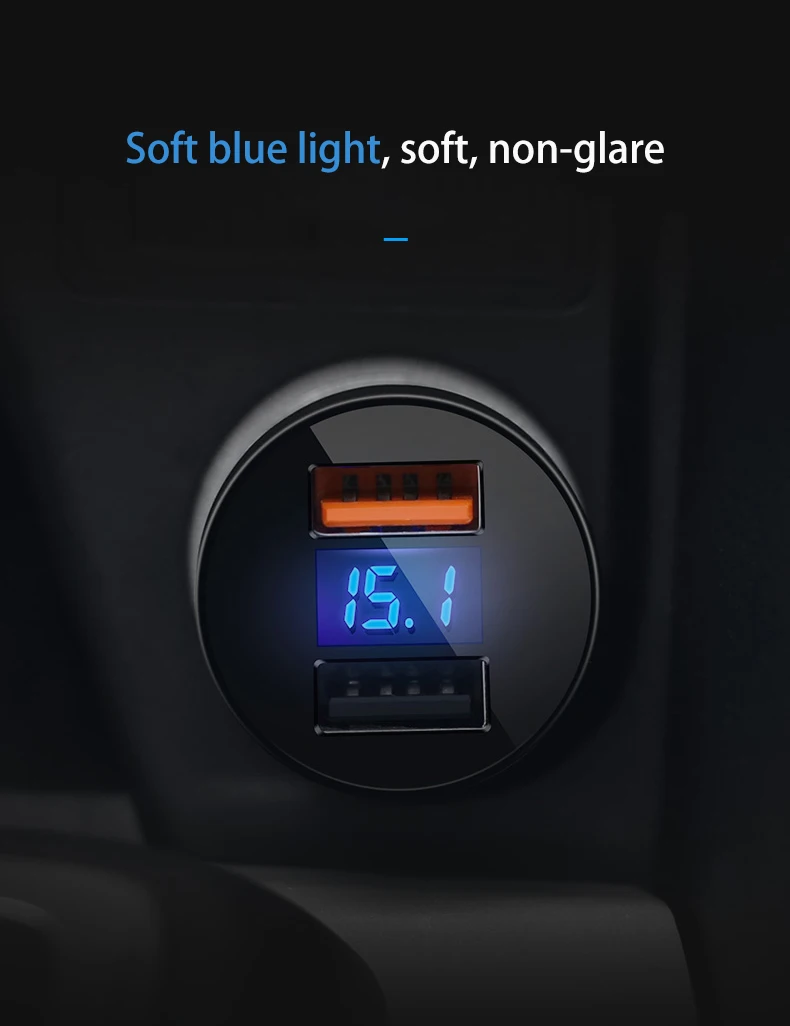 Llano 30 Вт Qualcomm Quick Charge 3,0 Автомобильное зарядное устройство двойной USB Автомобильное зарядное устройство цифровой дисплей для iPhone samsung iPad