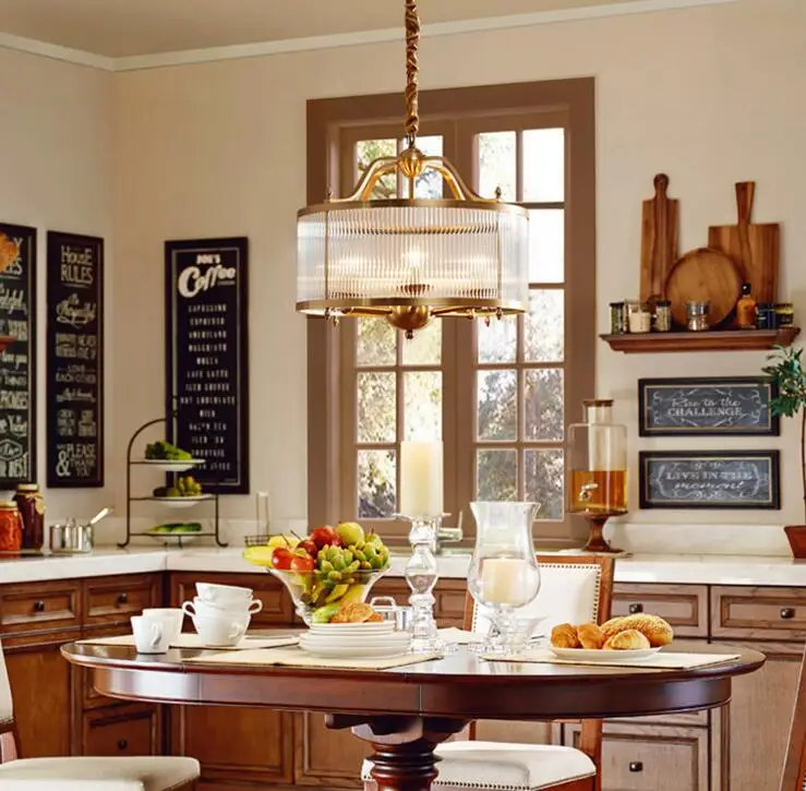 Американская простая медная люстра для ресторана спальни Сельский сад медный