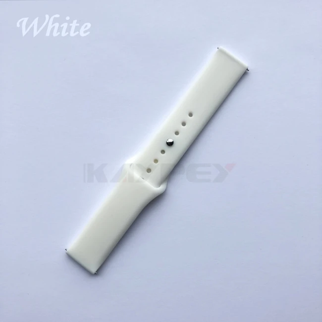 Белый 20 мм силиконовый ремешок для Xiaomi Huami Amazfit Bip BIT PACE Lite Youth Smart Watch Band для Huami Amazfit Youth Bracelet ремешок - Цвет: Белый