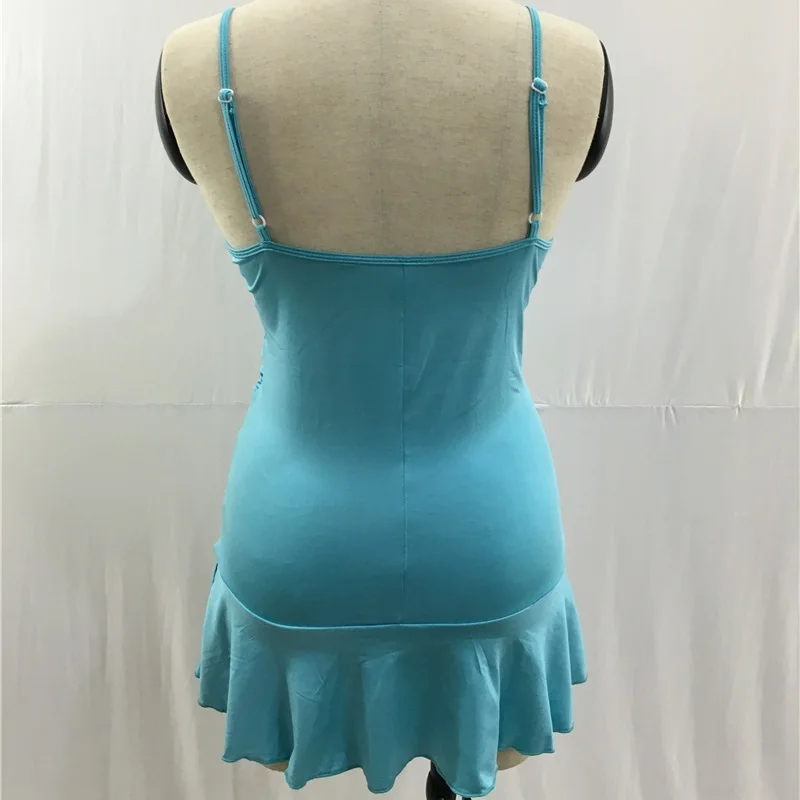 Женский купальник на бретельках Цельный с плиссированной юбкой L XL XXL XXXL XXXXL 4XL