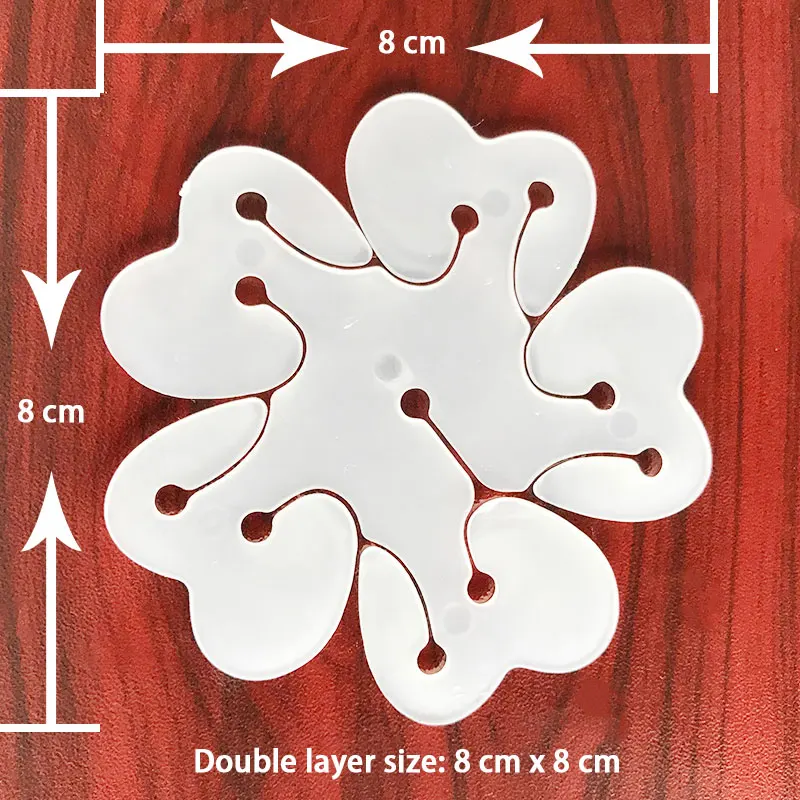 Double layer-10pcs 10 шт. DIY Цветочные шары украшения аксессуары для дня рождения Детские Свадебные украшения цветок сливы пластиковый зажим Глобус шар - Цвет: Double layer-10pcs