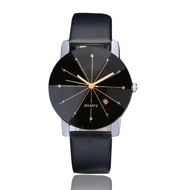 Роскошные женские часы 2019 модные кожаные кварцевые из нержавеющей стали с датой