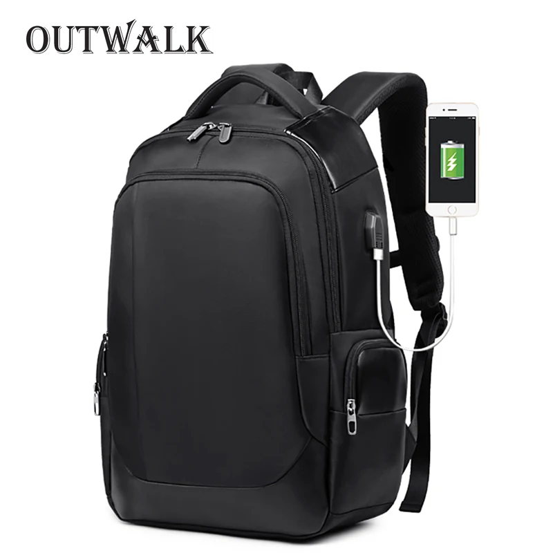 Дорожный рюкзак OUTWALK деловой кожаный для мужчин 4 вида цветов Оксфорд