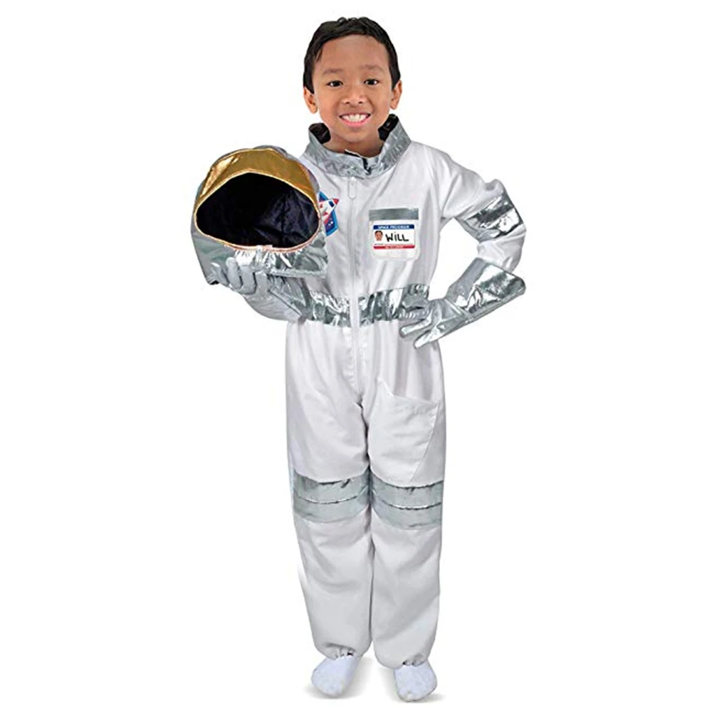 Space Suit Boys &amp Girls Role Play Costume Children Astronaut Jumpsuit Outfit For Halloween Carnival School Day Photos One Size | Детская