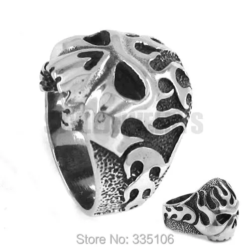 Пламя бандана в виде черепа кольцо Нержавеющая сталь ювелирные изделия Cool