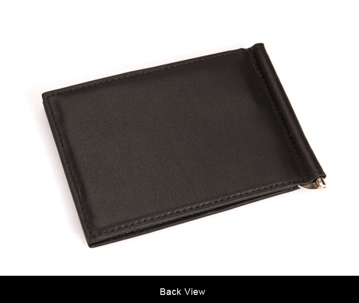 Кожаный кошелек унисекс с отделением для денег тонкий передний карман ID и