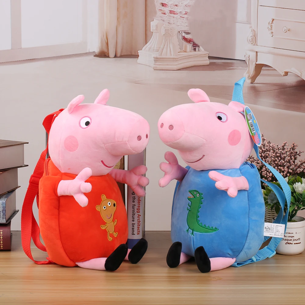 44 см Оригинальные Плюшевые игрушки свинка пеппа для девочек и мальчиков, Детский Рюкзак Kawaii, школьная сумка, мультяшная сумка Пеппа Джордж, мягкие плюшевые куклы