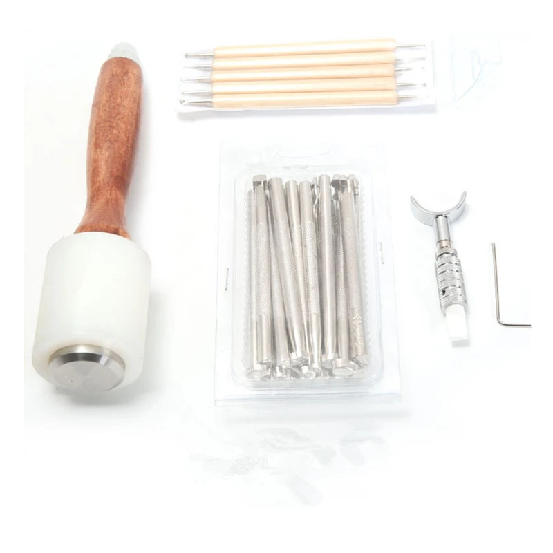 25 шт./компл. инструменты для кожевенного ремесла деревянный стальной молоток